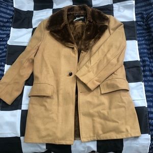 Vintage 70s Fur Trimmed Windbreaker Coat by Van Heuson